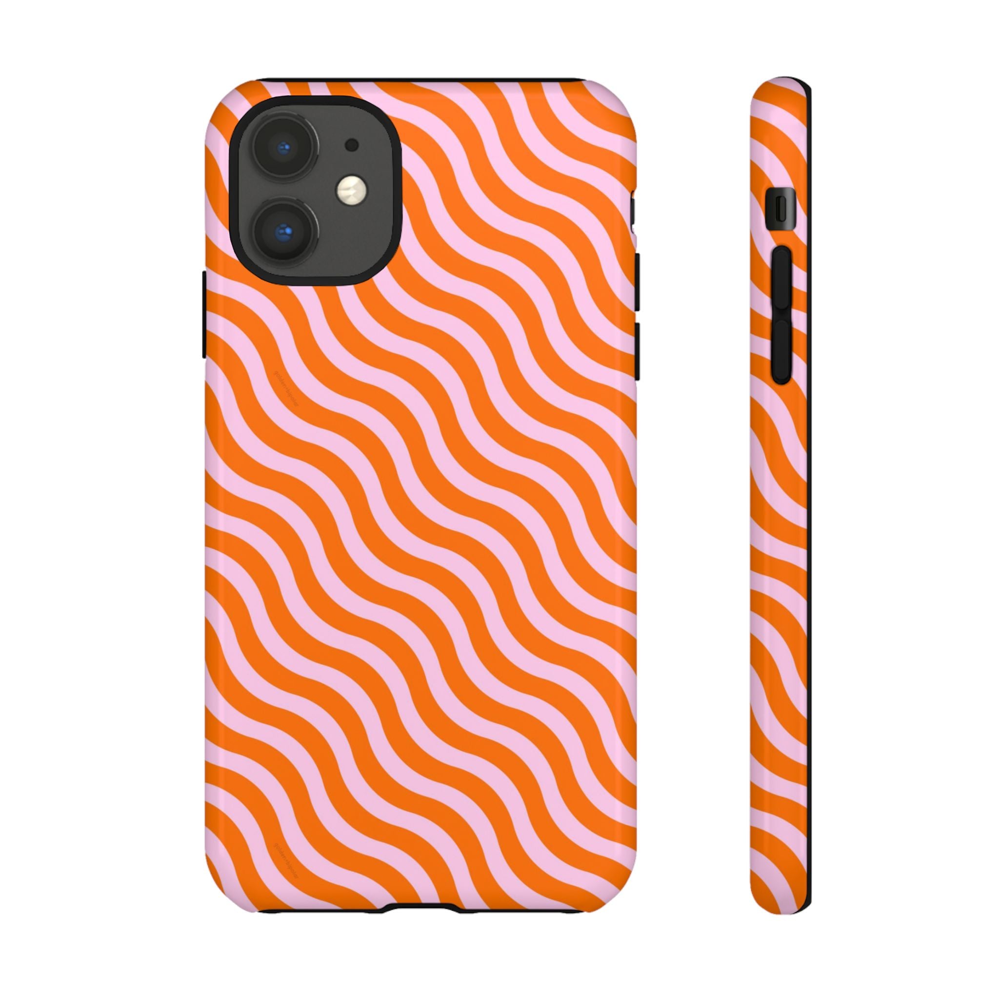 Orange & Light Pink Wavy Case