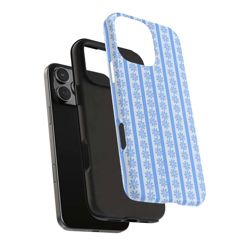 Blue Striped Flower Case
