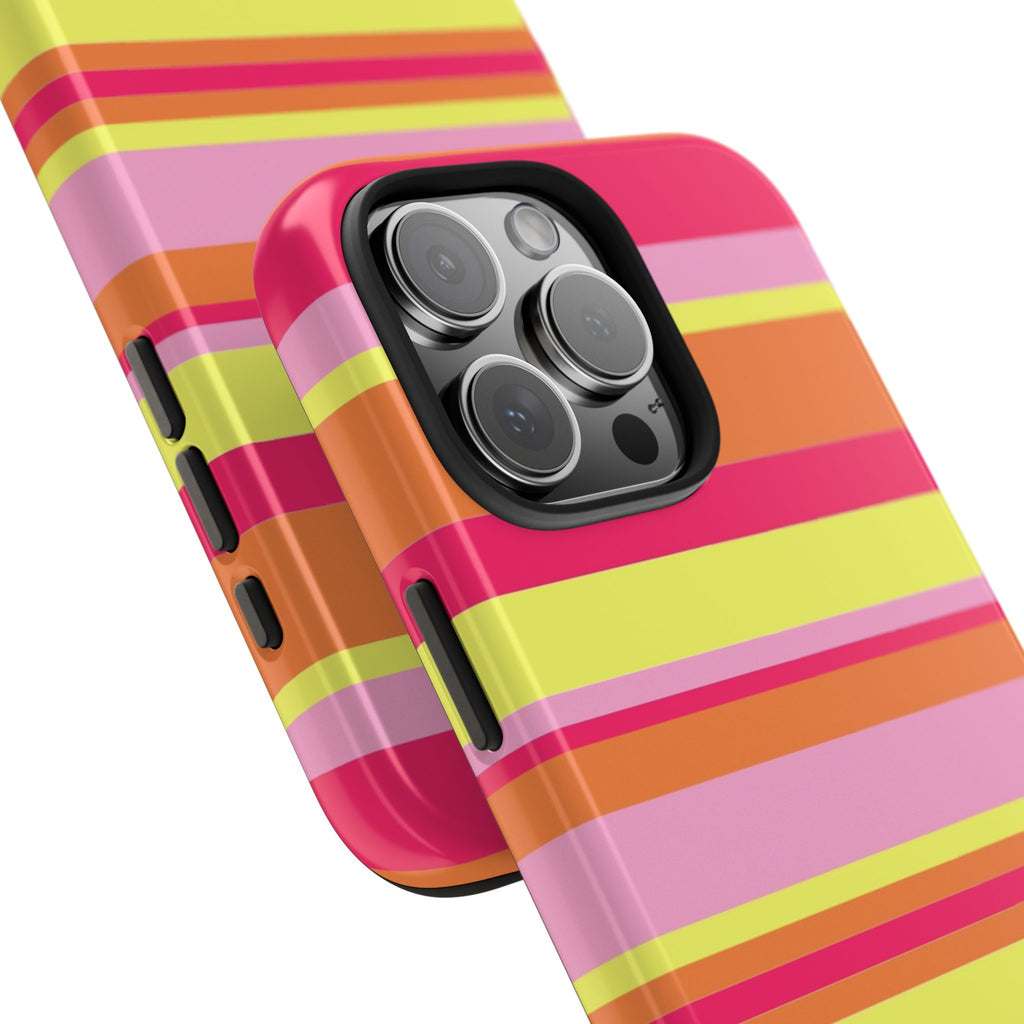 Striped Pink Yellow Coral Case