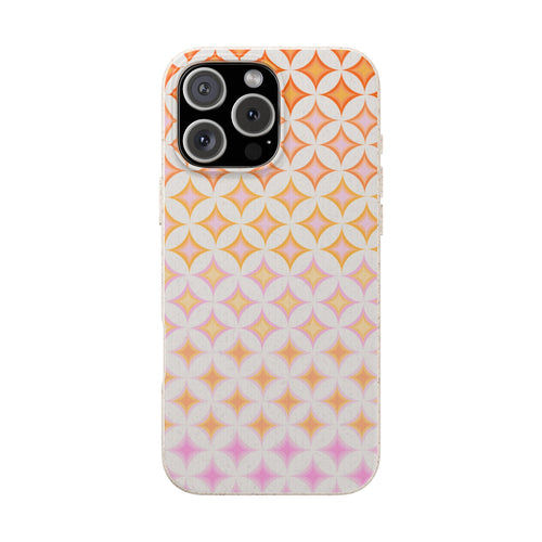 Biodegradable Orange & Pink Star Case