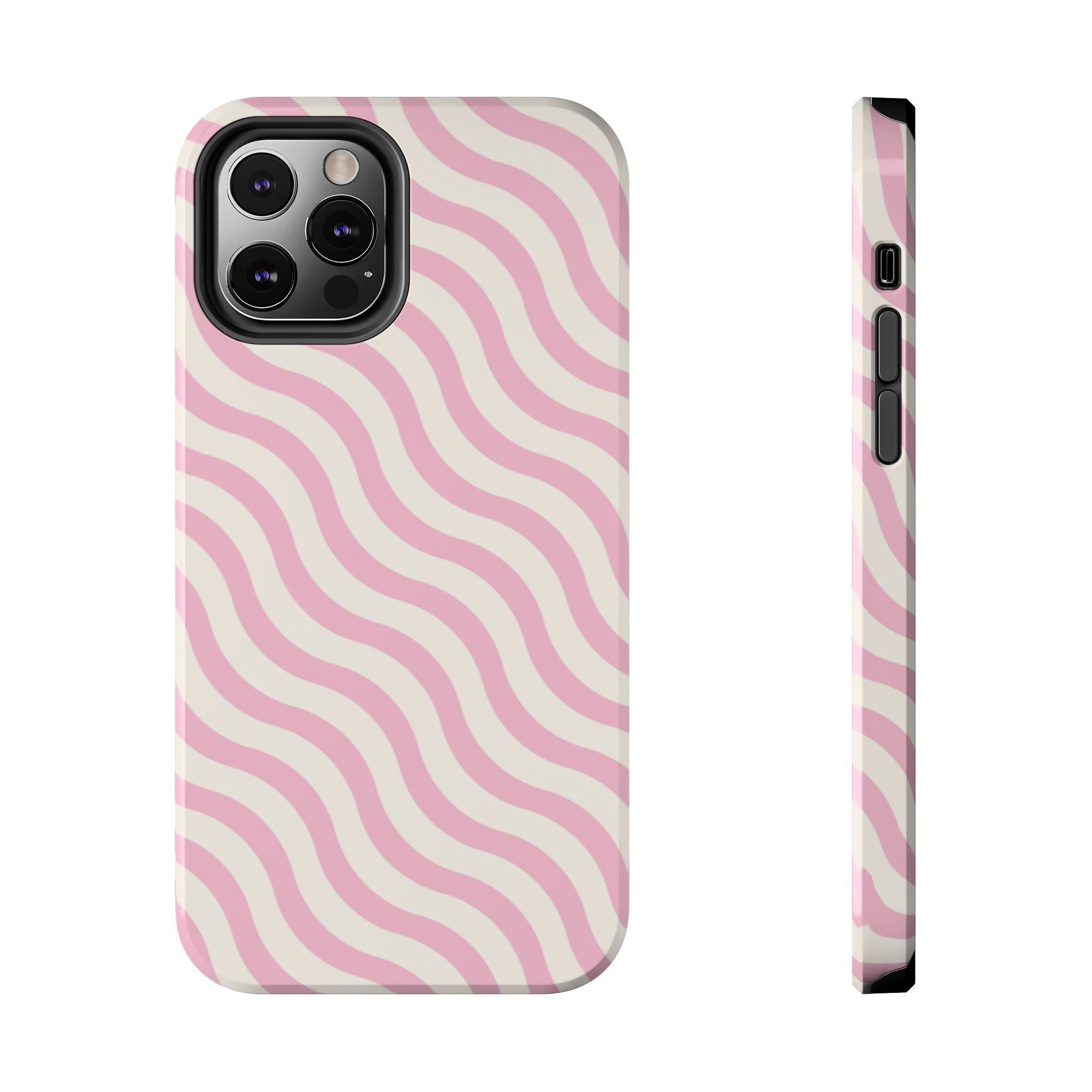 White & Light Pink Wavy Case