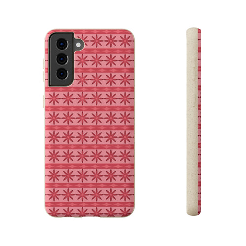 Biodegradable Pink Striped Star Pattern