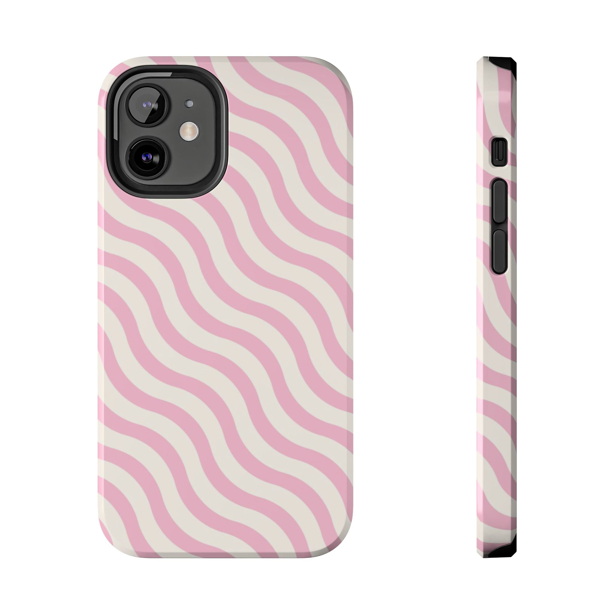 White & Light Pink Wavy Case