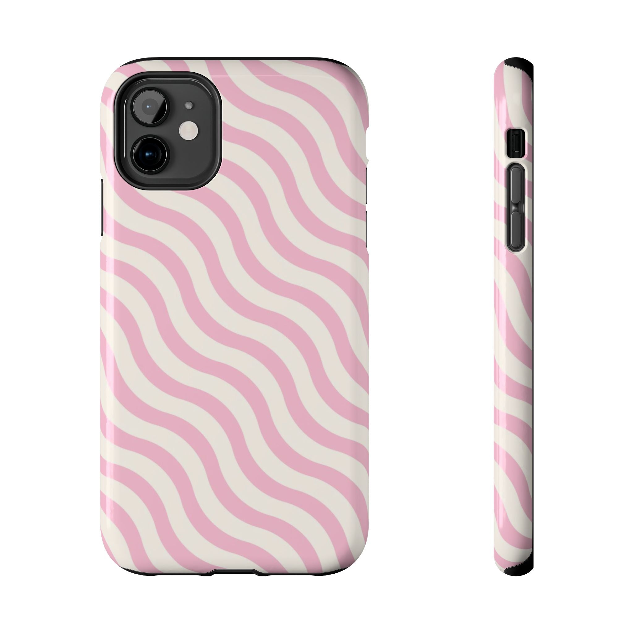 White & Light Pink Wavy Case