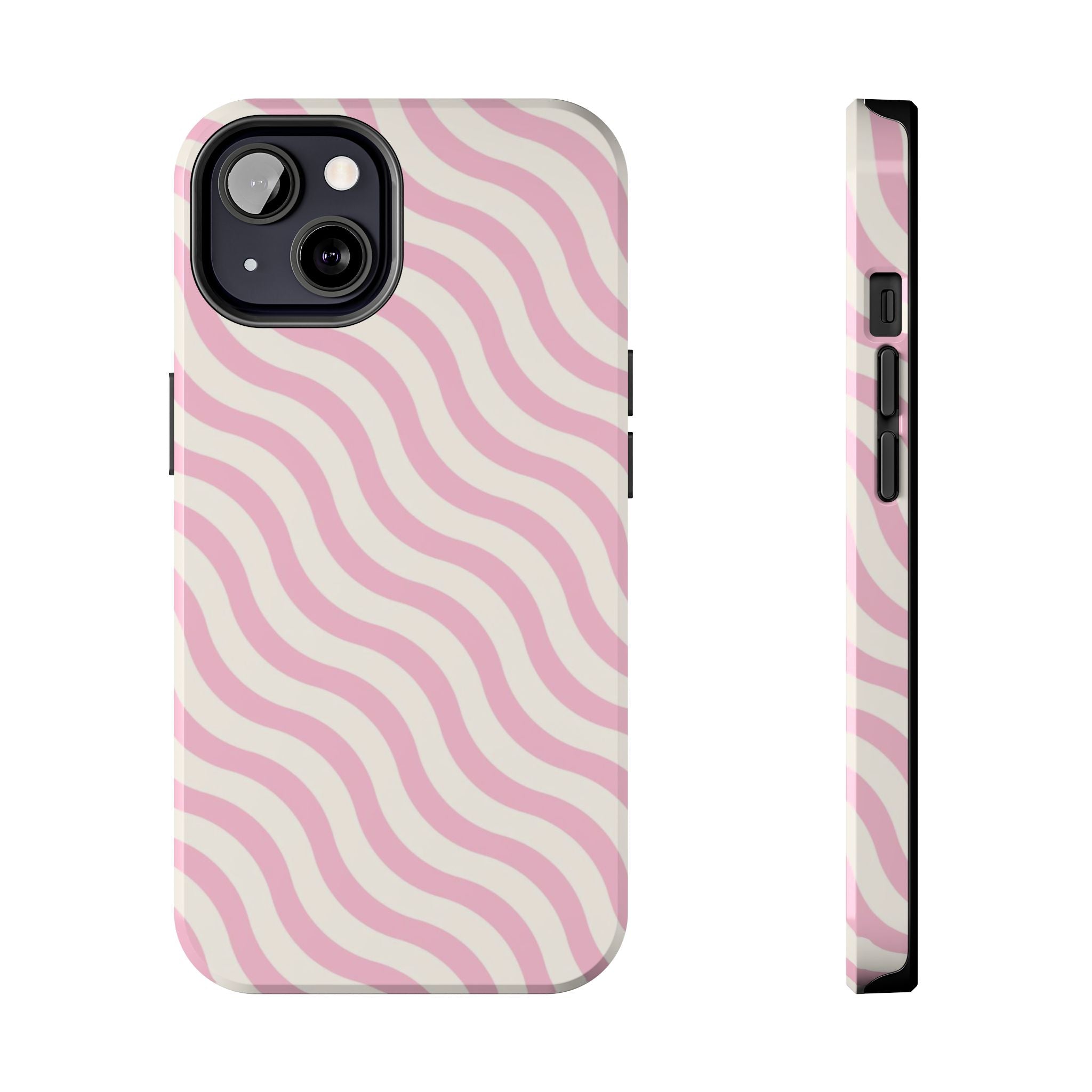 White & Light Pink Wavy Case
