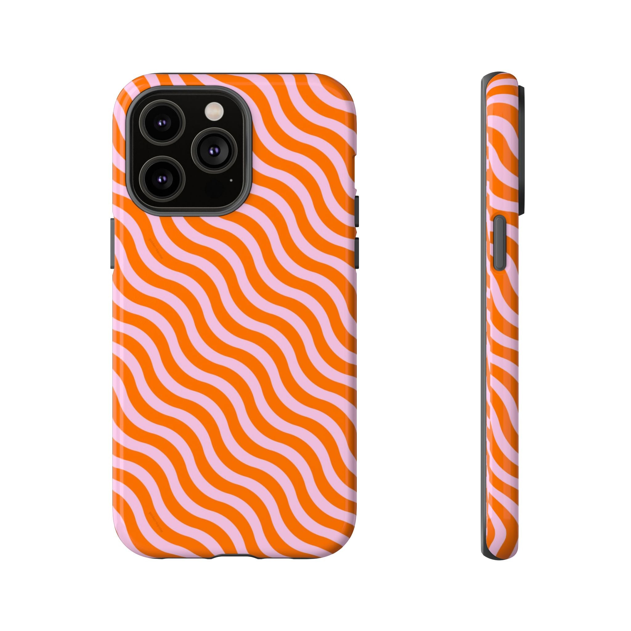 Orange & Light Pink Wavy Case