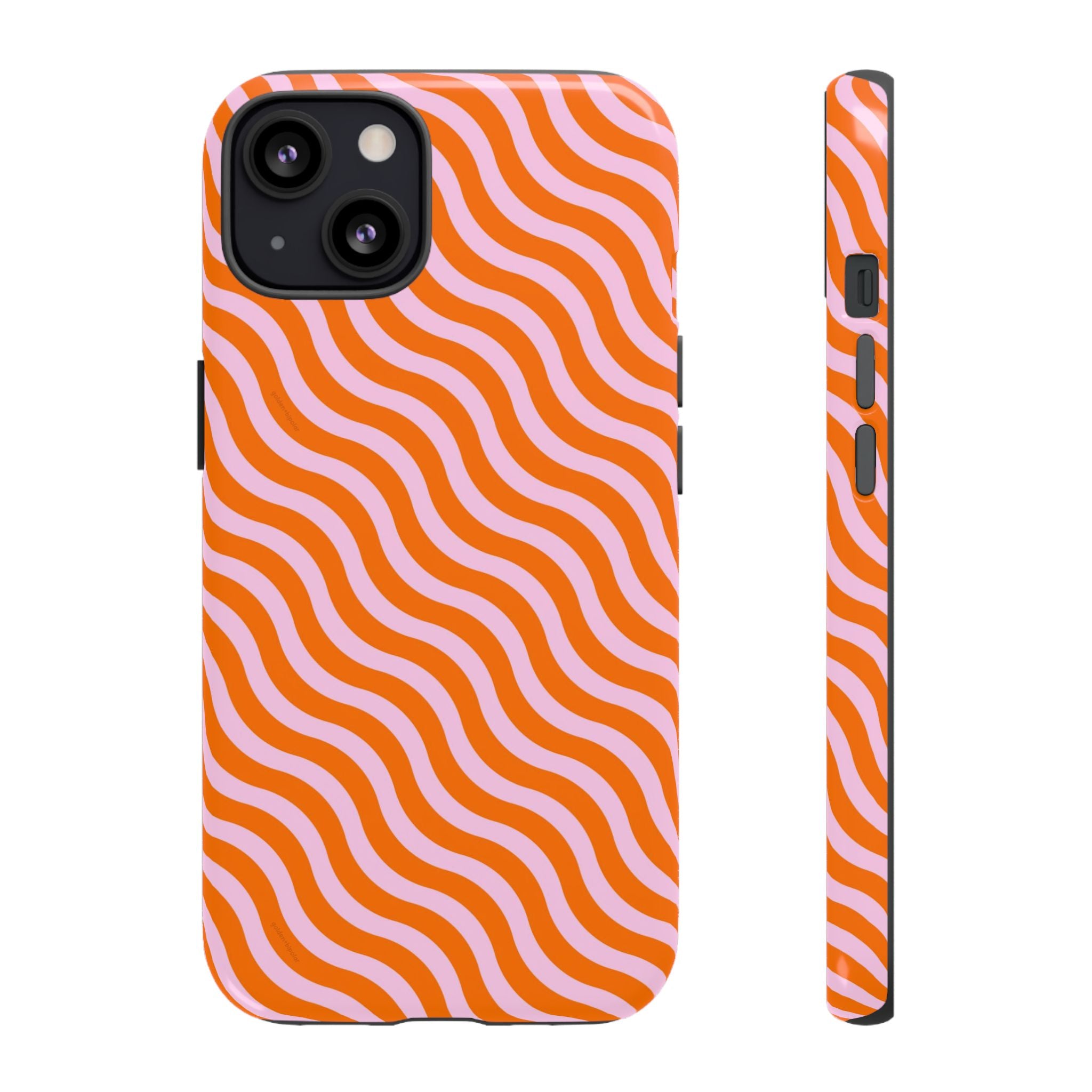 Orange & Light Pink Wavy Case