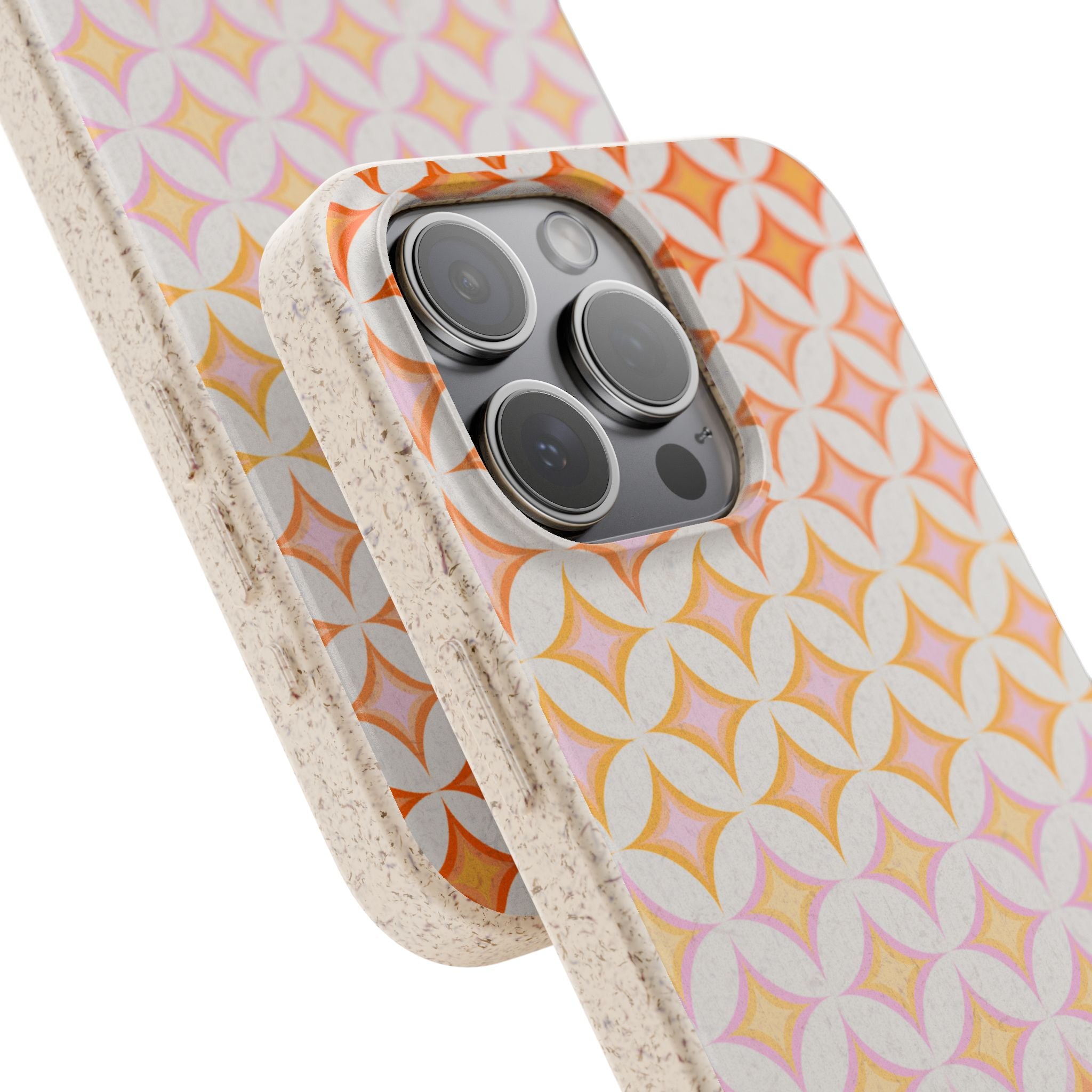 Biodegradable Orange & Pink Star Case