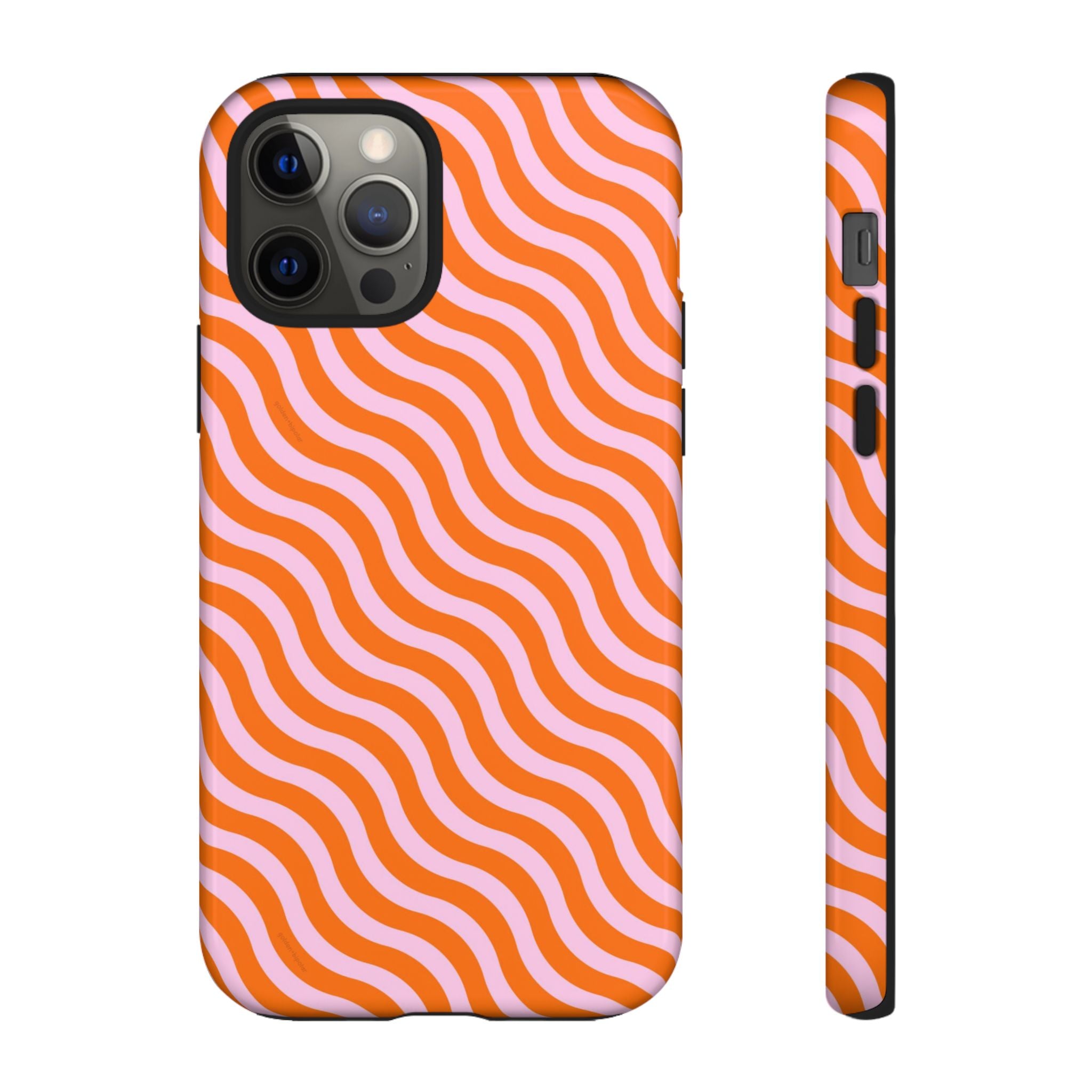 Orange & Light Pink Wavy Case