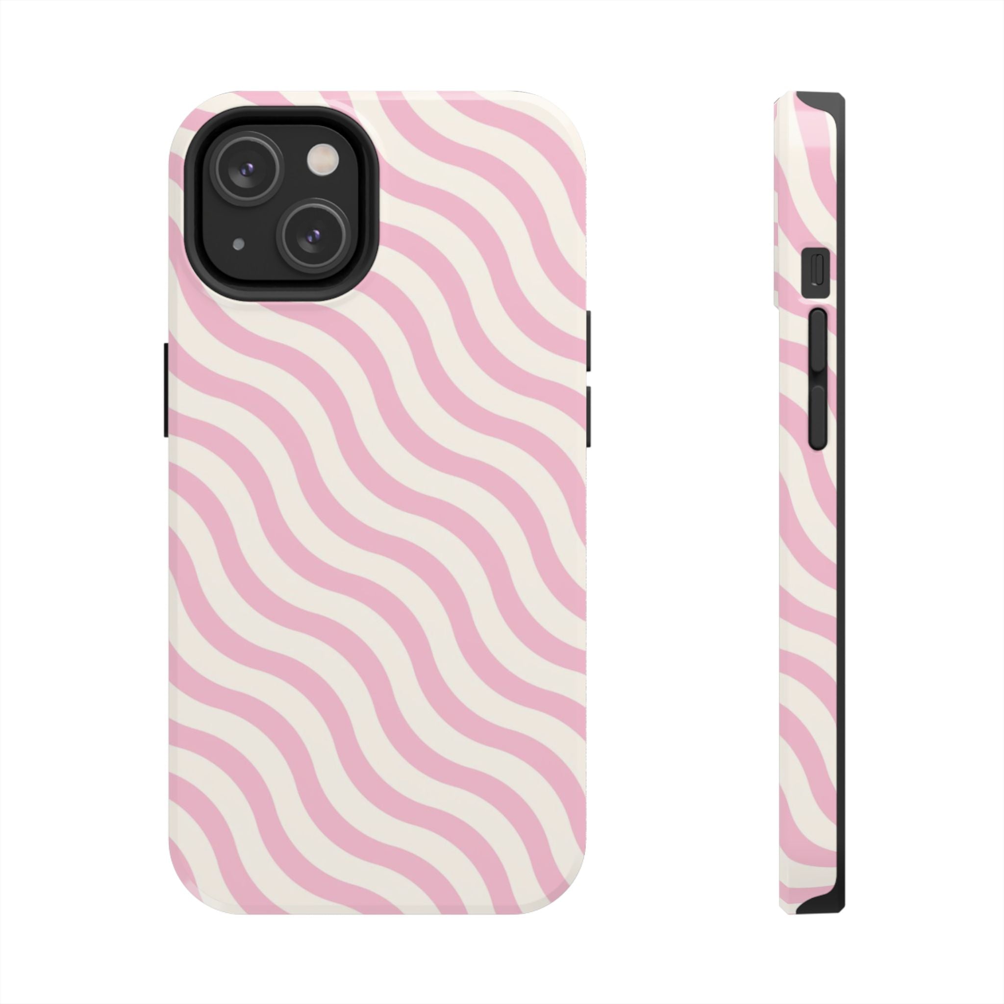 White & Light Pink Wavy Case