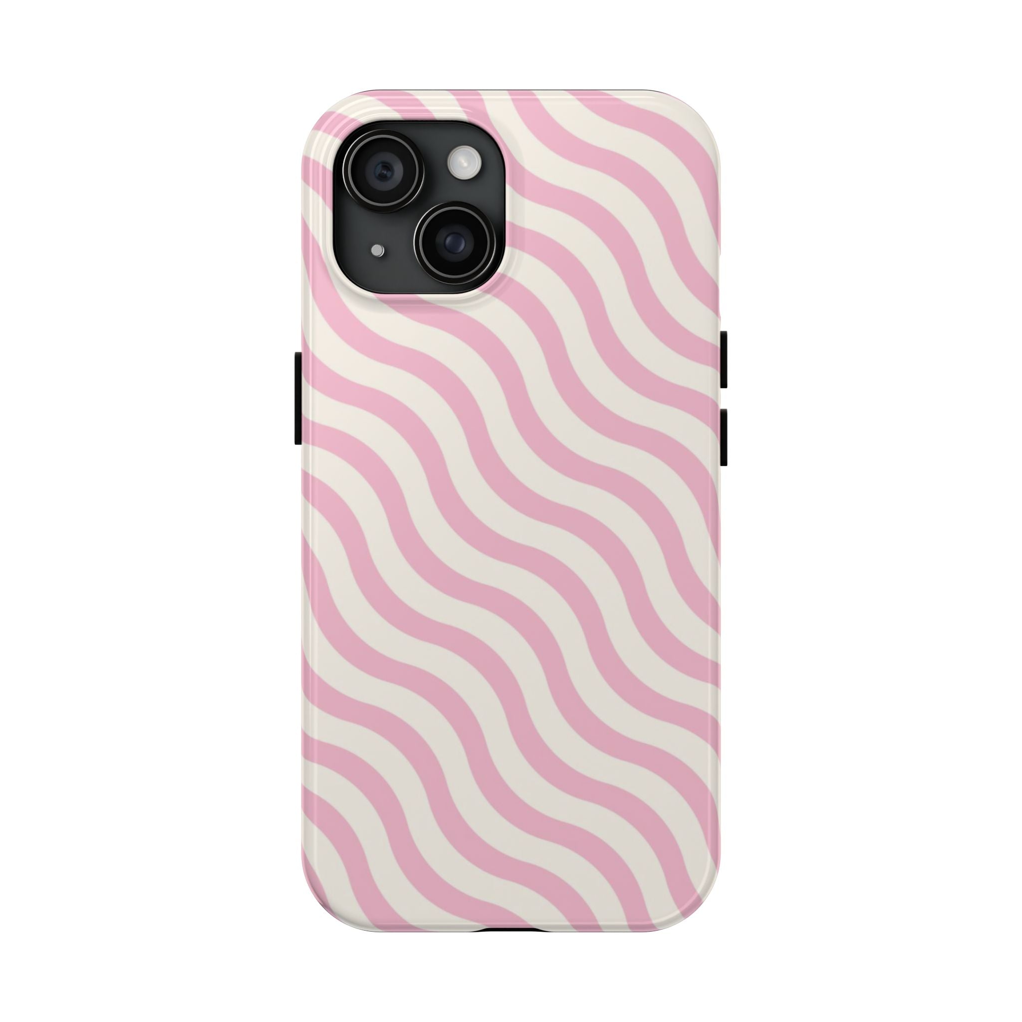 White & Light Pink Wavy Case