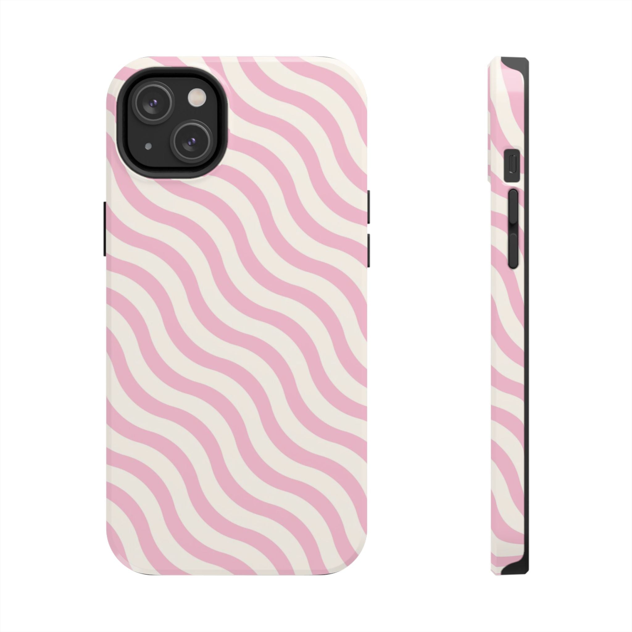 White & Light Pink Wavy Case