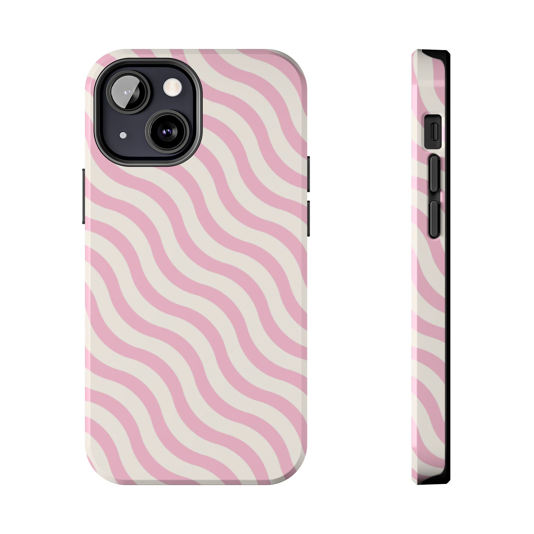 White & Light Pink Wavy Case