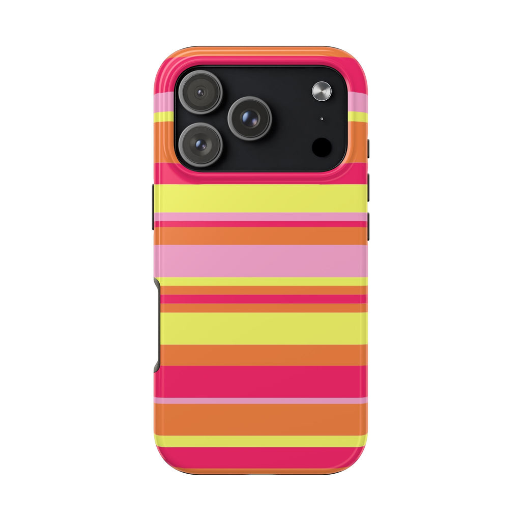 Striped Pink Yellow Coral Case