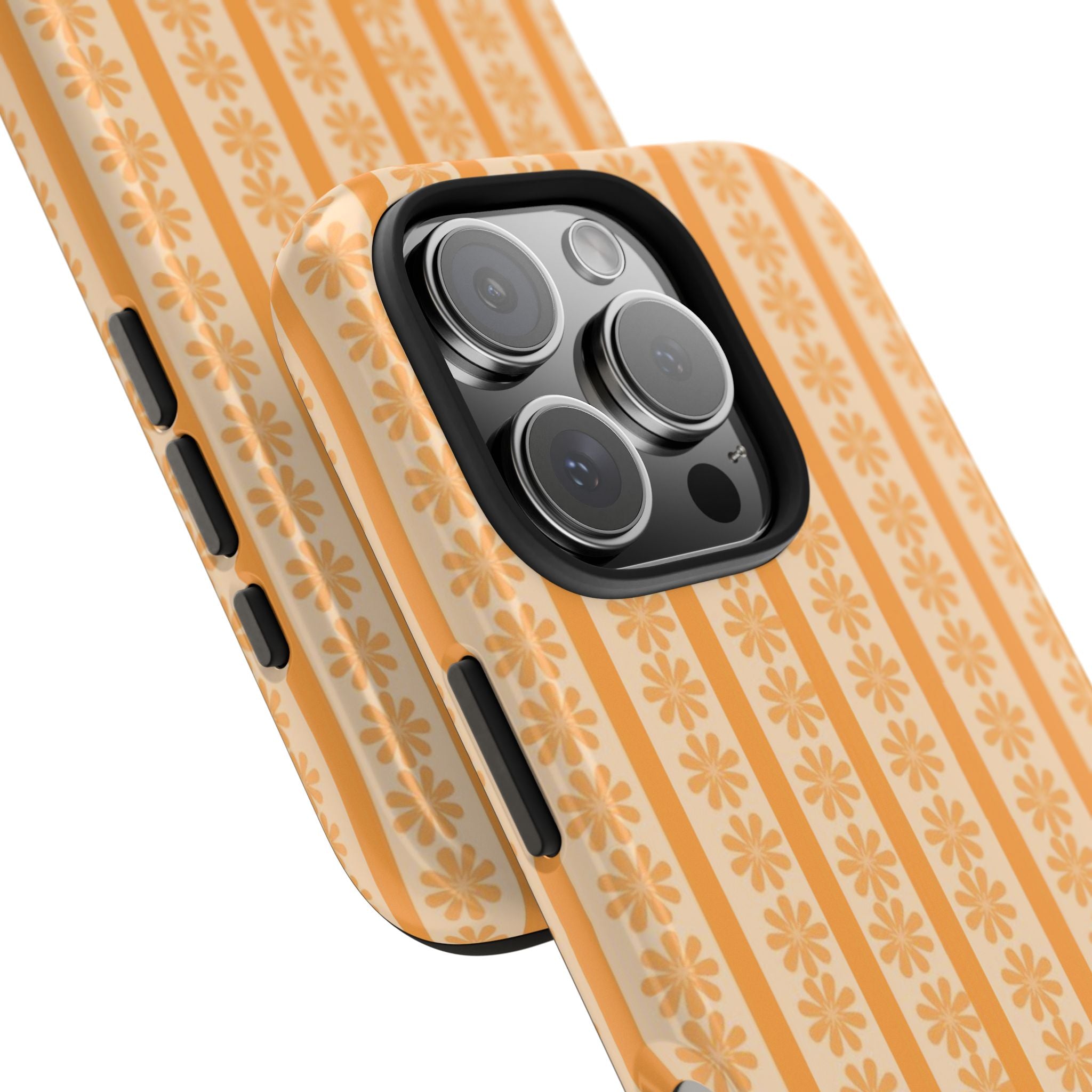Orange Striped Flower Case