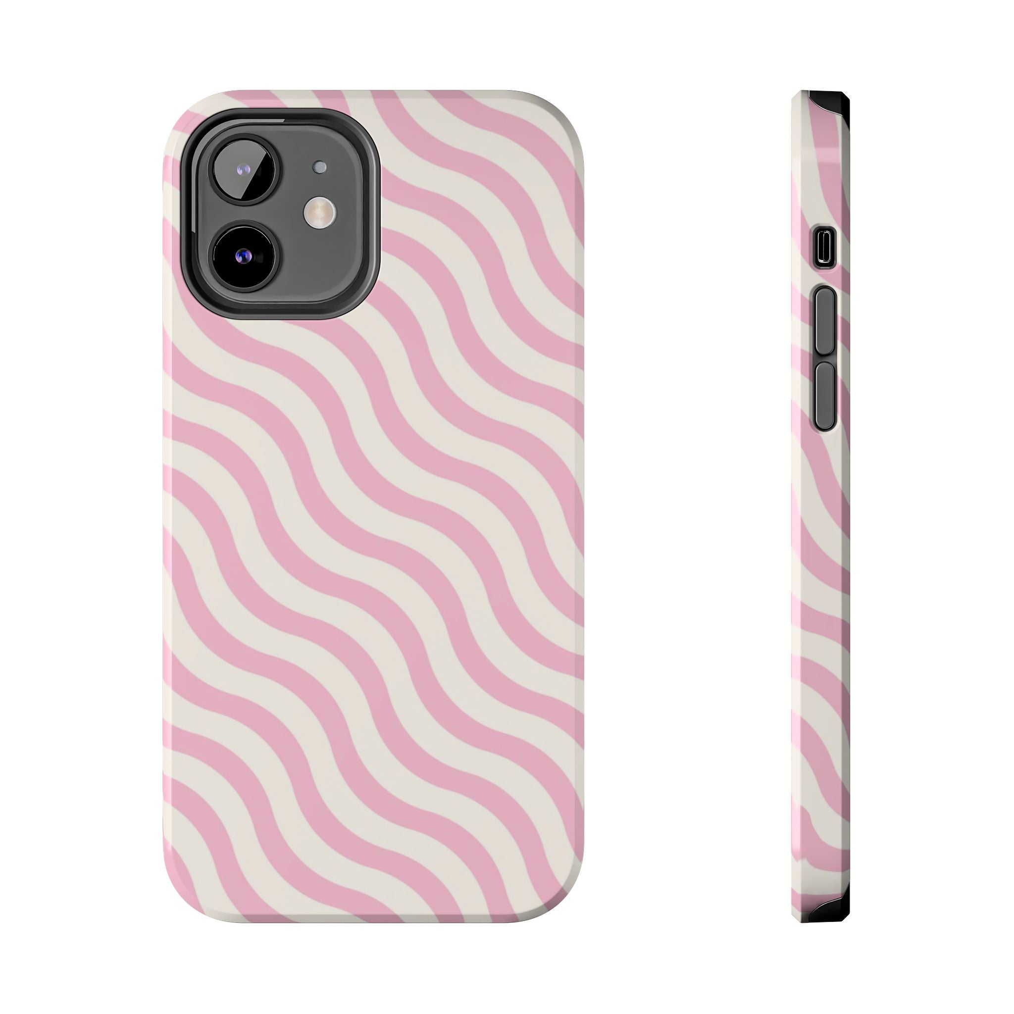 White & Light Pink Wavy Case