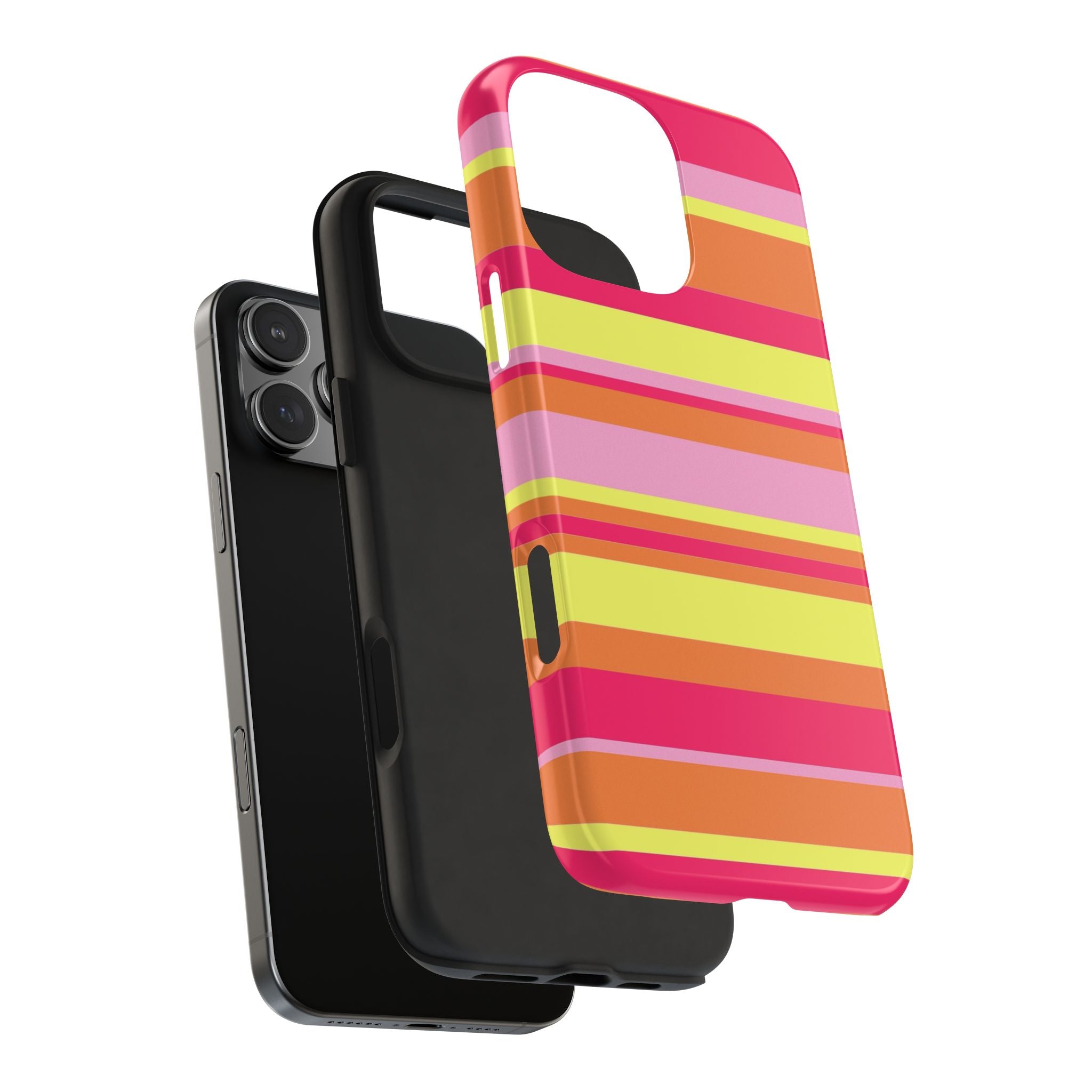 Striped Pink Yellow Coral Case