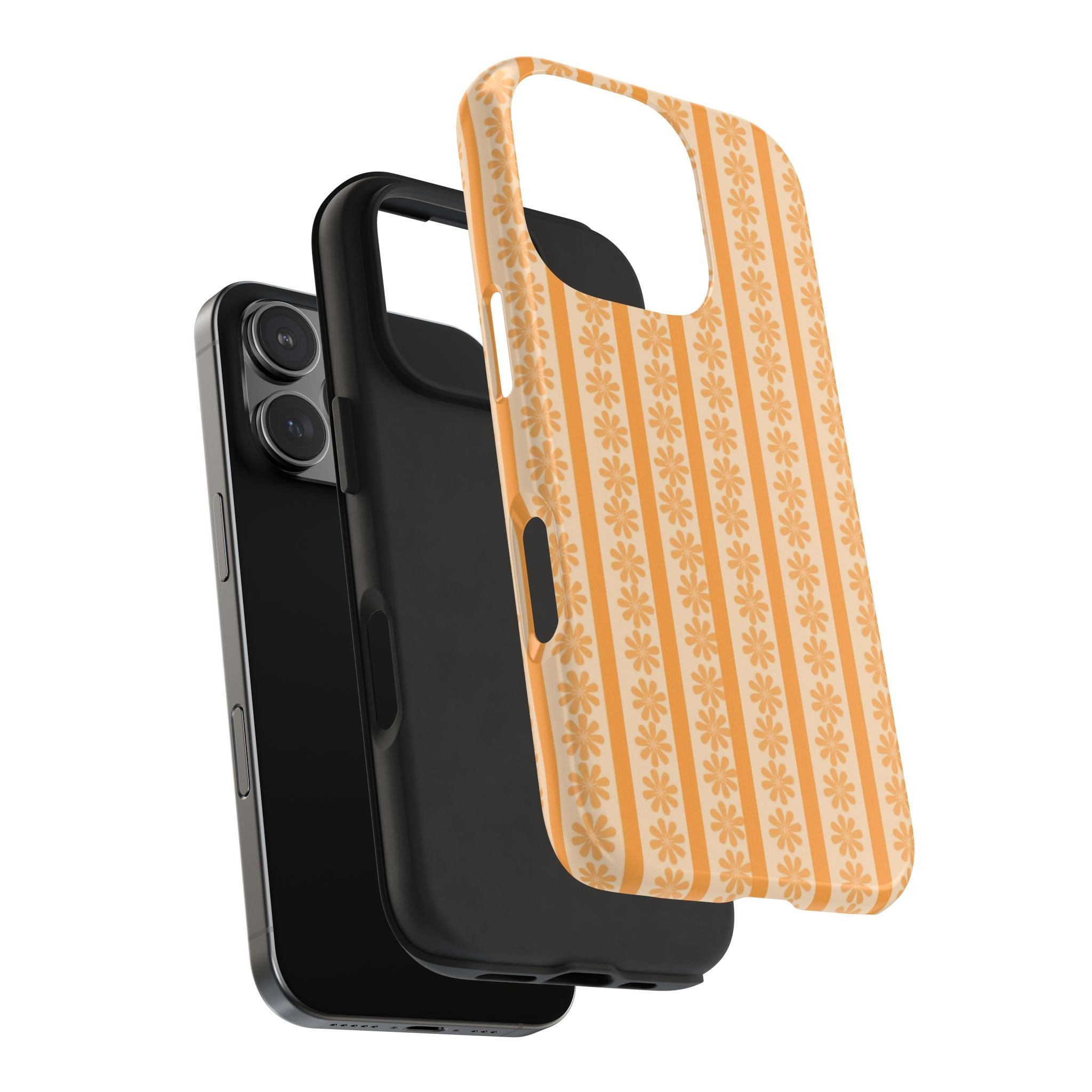 Orange Striped Flower Case