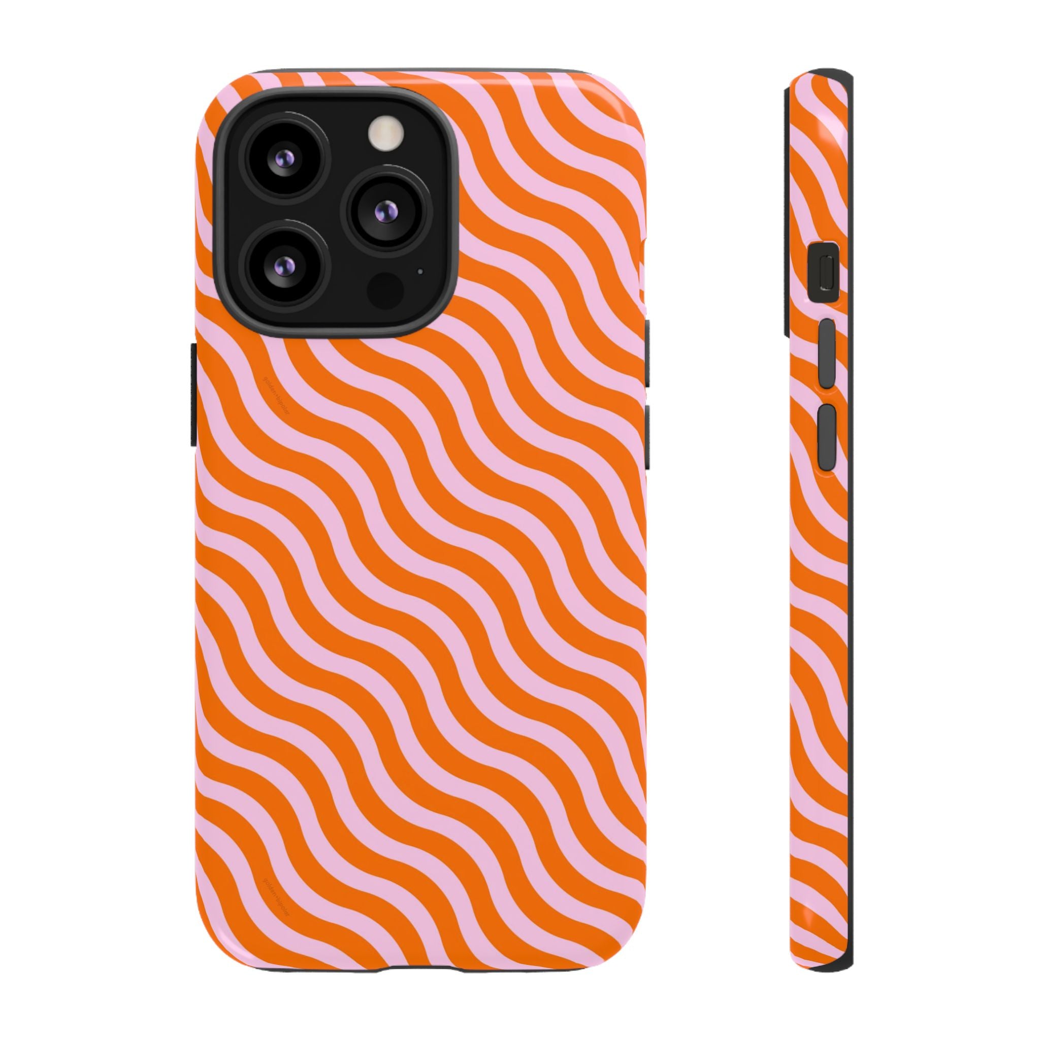 Orange & Light Pink Wavy Case