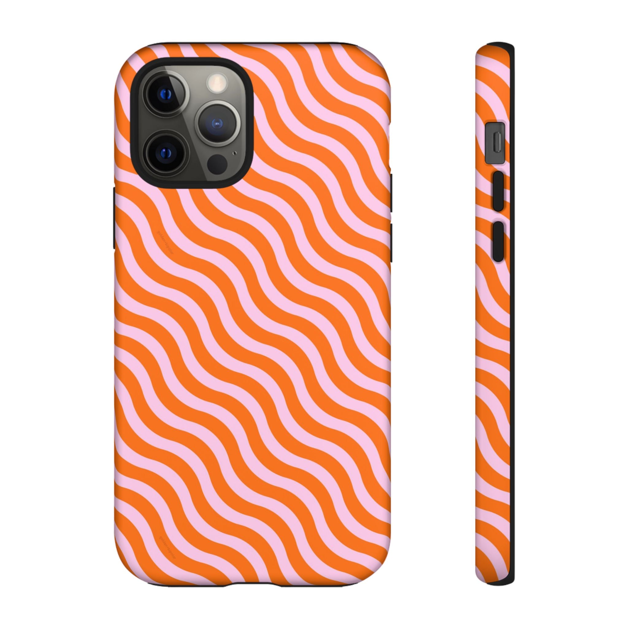 Orange & Light Pink Wavy Case
