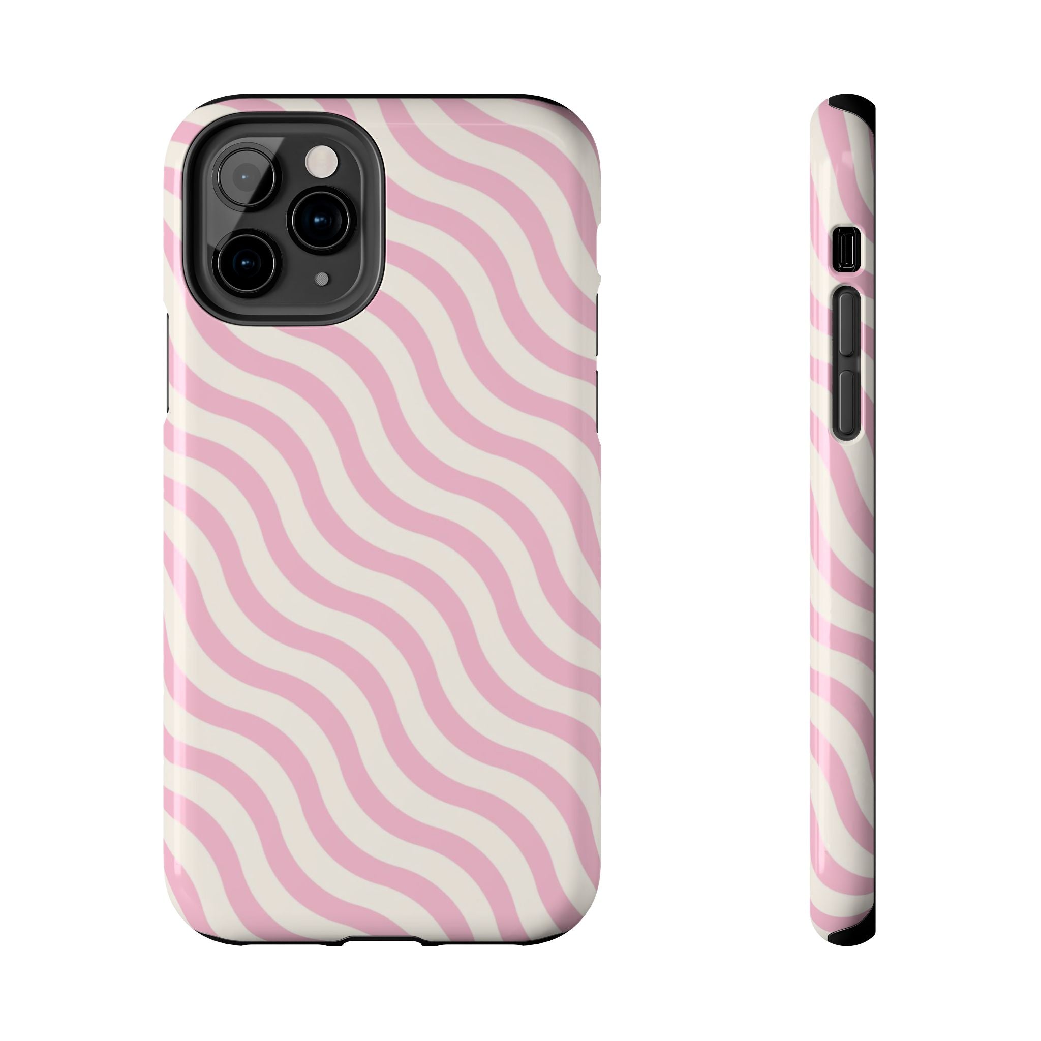 White & Light Pink Wavy Case