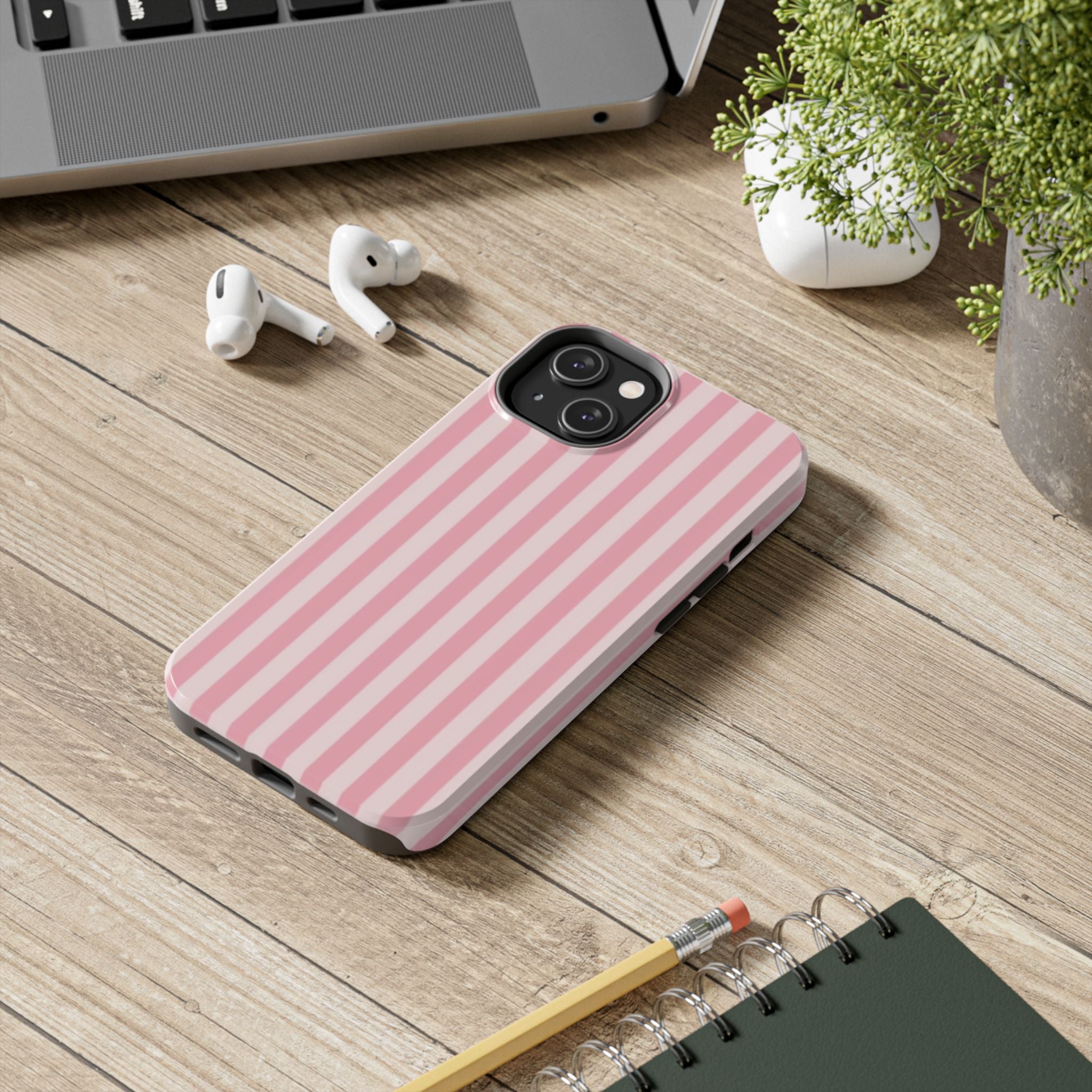 Light Pink & Pink Striped Case