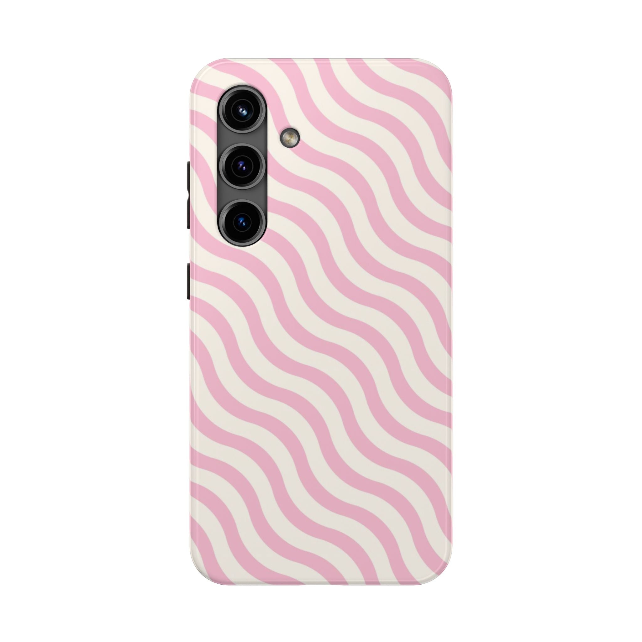 White & Light Pink Wavy Case