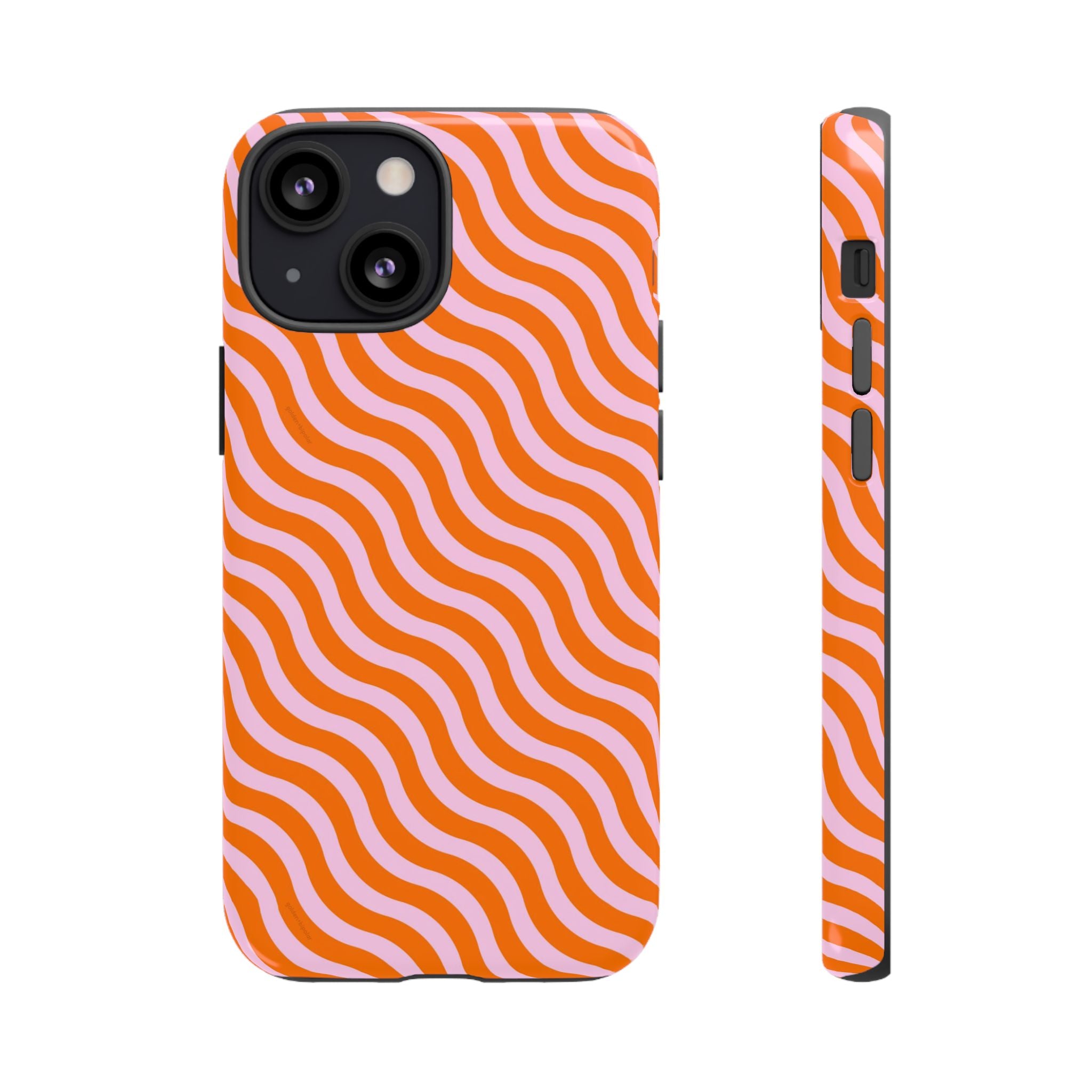 Orange & Light Pink Wavy Case