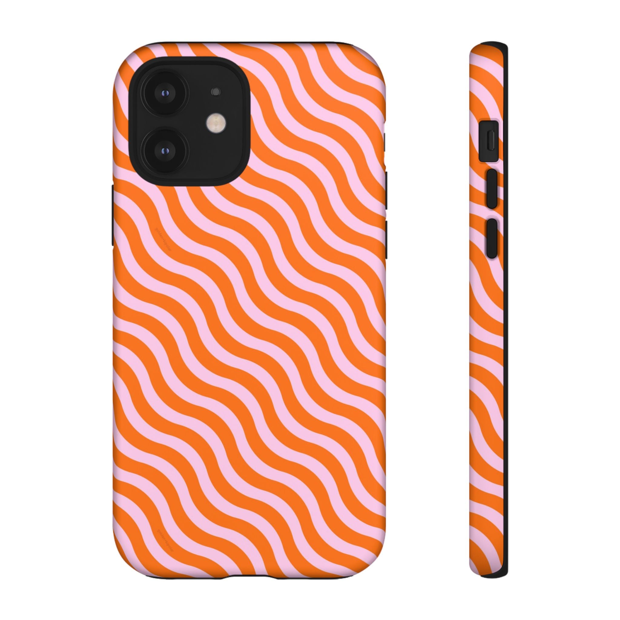 Orange & Light Pink Wavy Case