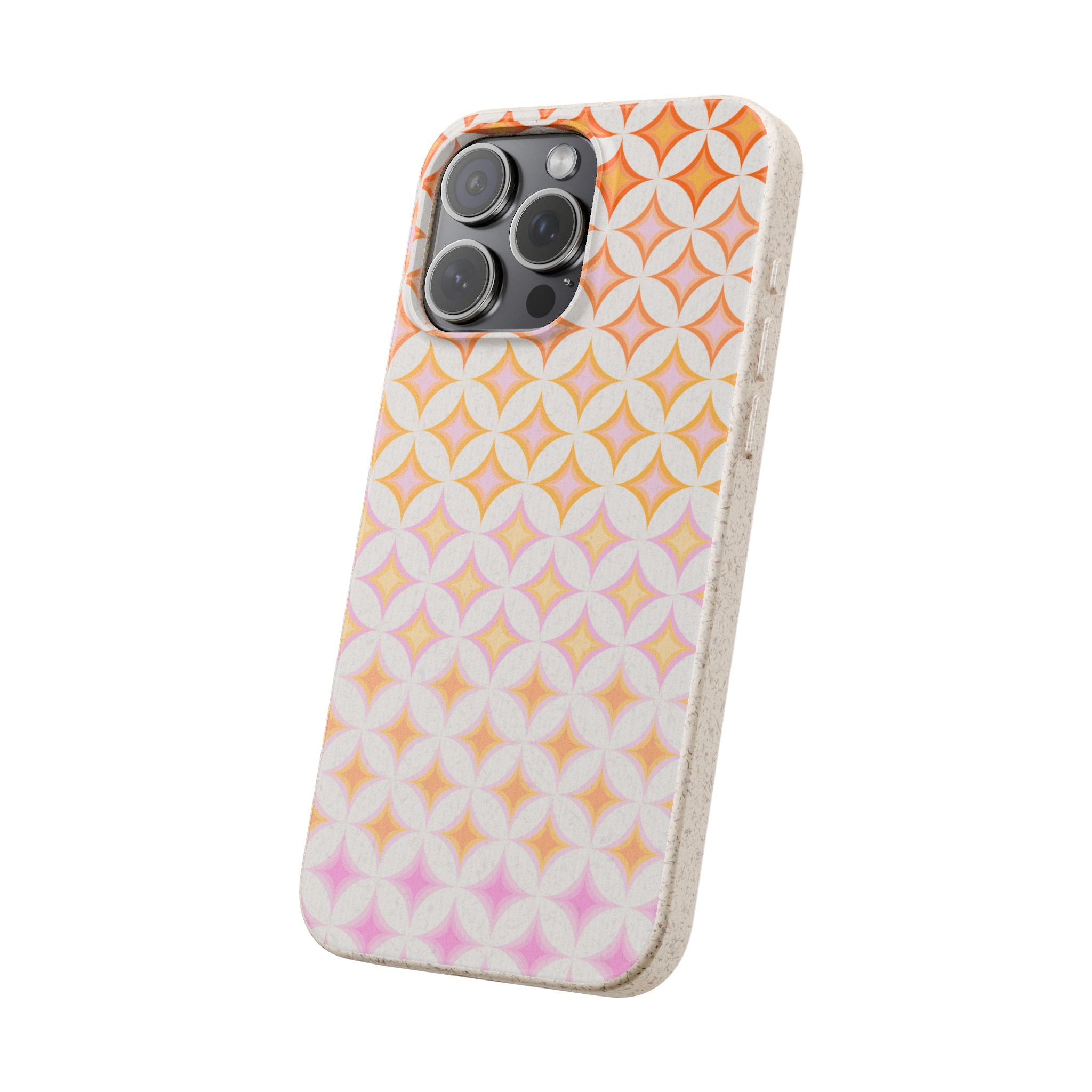Biodegradable Orange & Pink Star Case