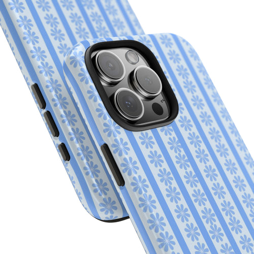 Blue Striped Flower Case
