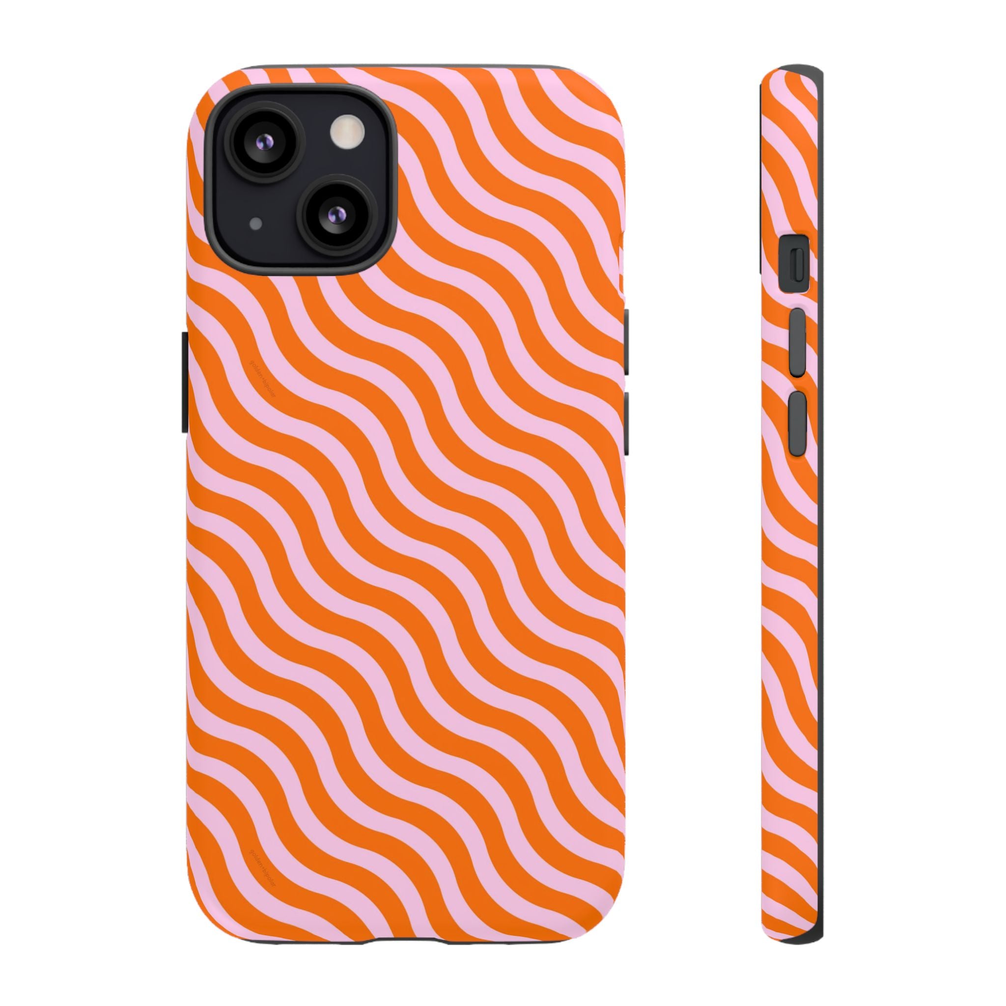 Orange & Light Pink Wavy Case