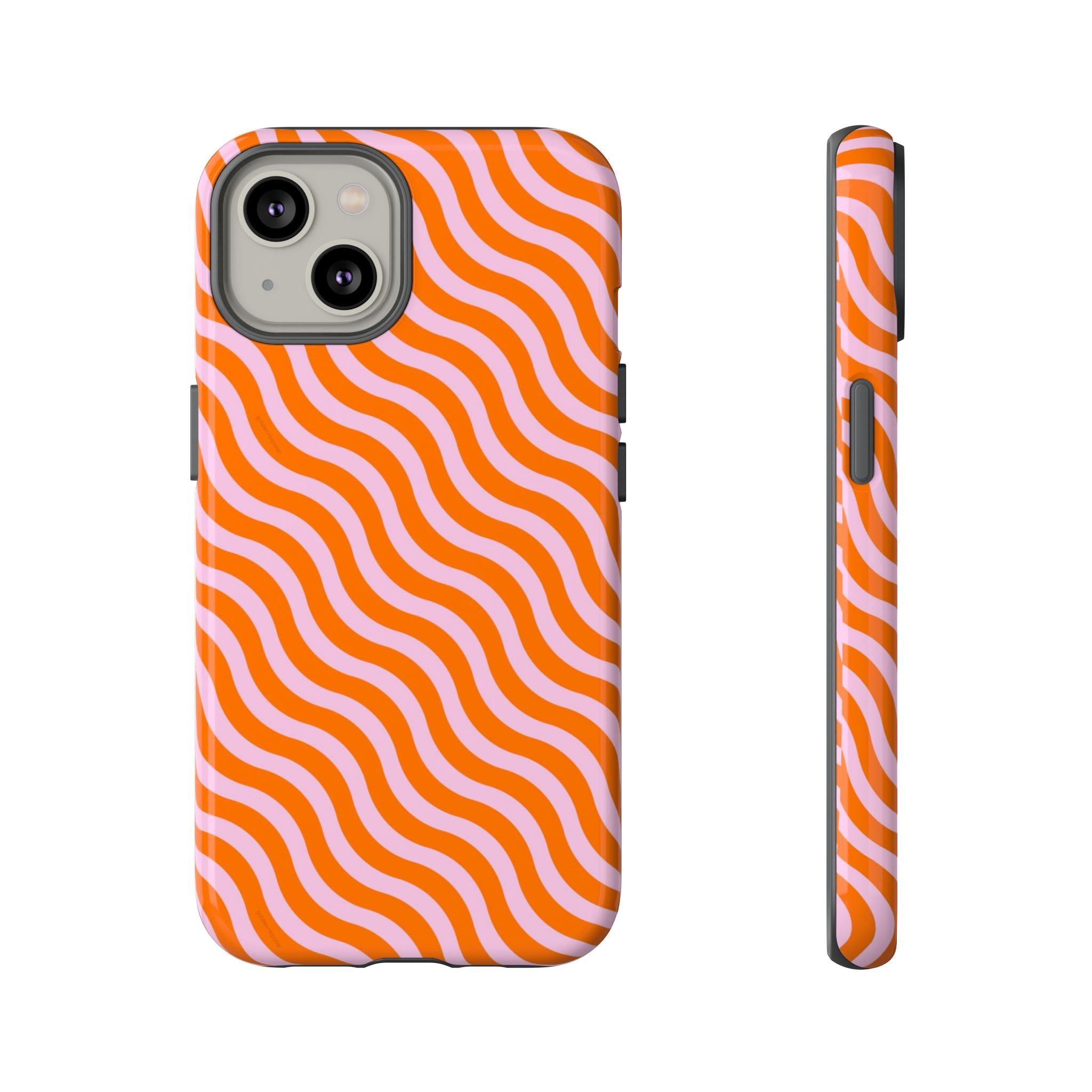 Orange & Light Pink Wavy Case