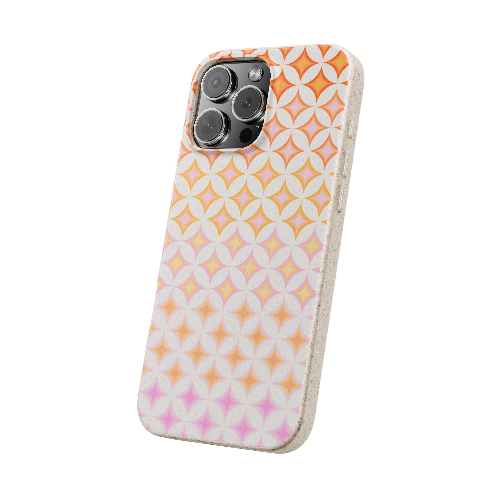 Biodegradable Orange & Pink Star Case