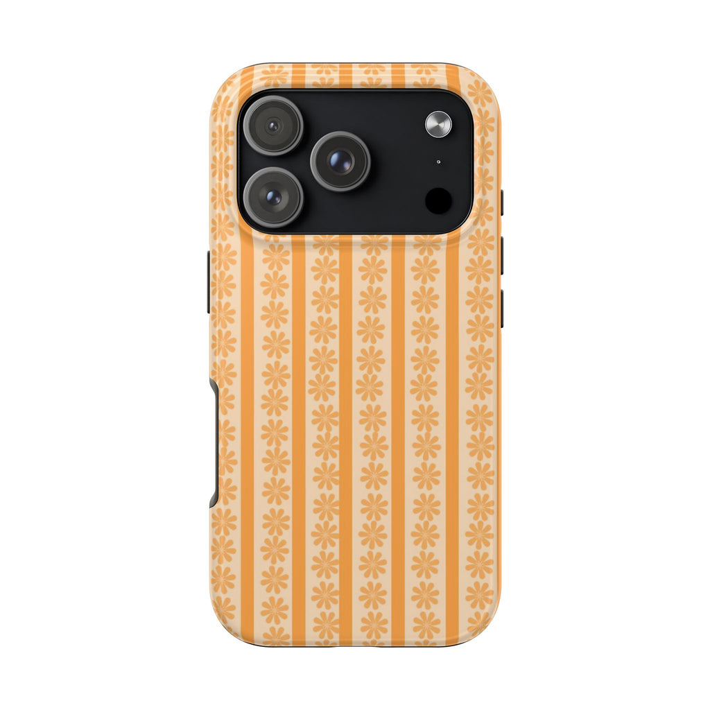 Orange Striped Flower Case
