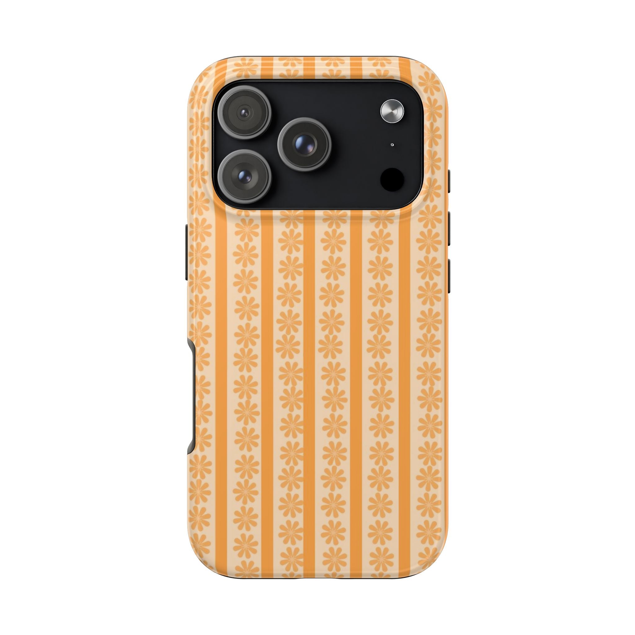 Orange Striped Flower Case
