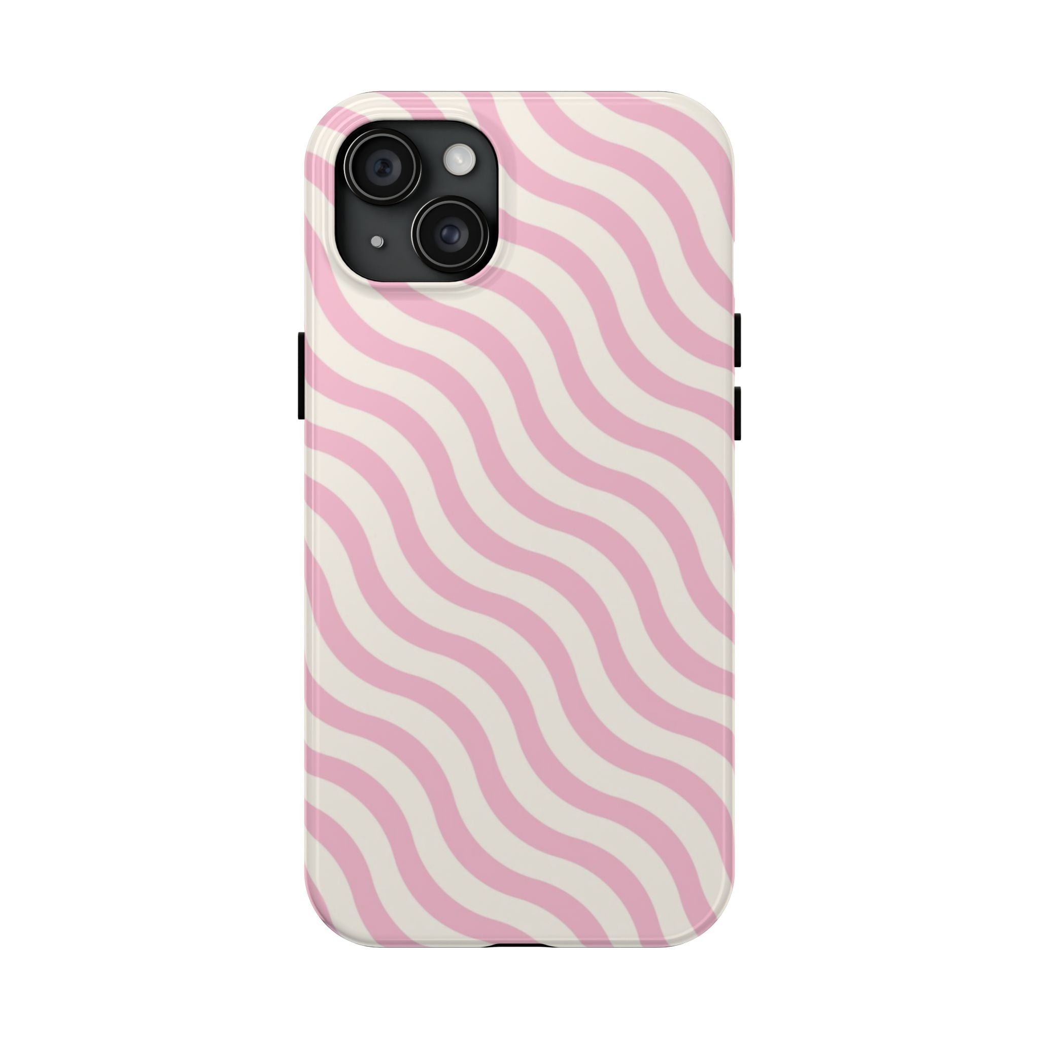 White & Light Pink Wavy Case